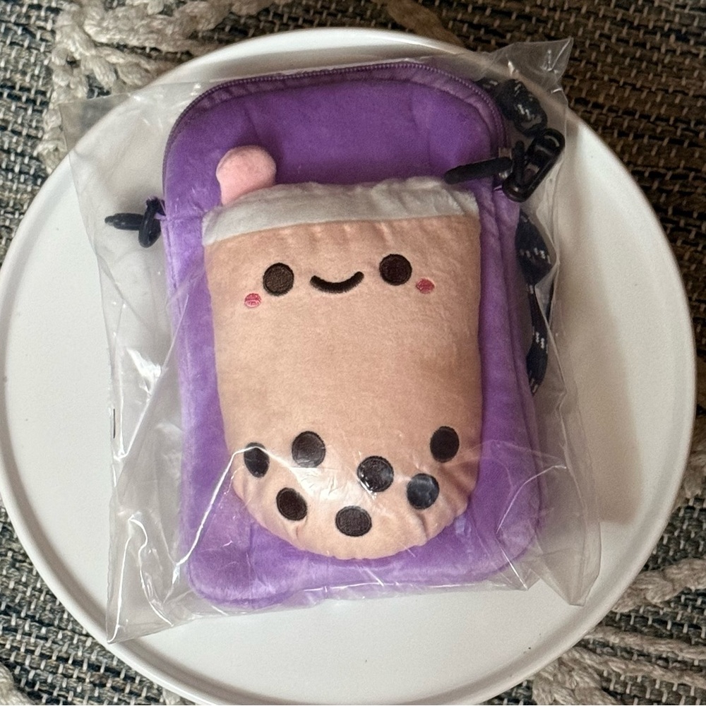 SMOKO boba tea plush crossbody bag purse NWT